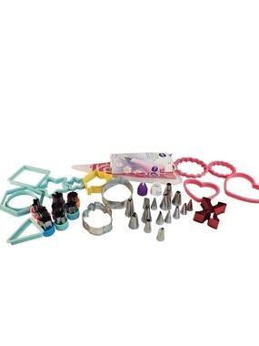 Assorted Cookie Cutters & Decorating Tools Set 50-Piece Stainless Steel & Plasti